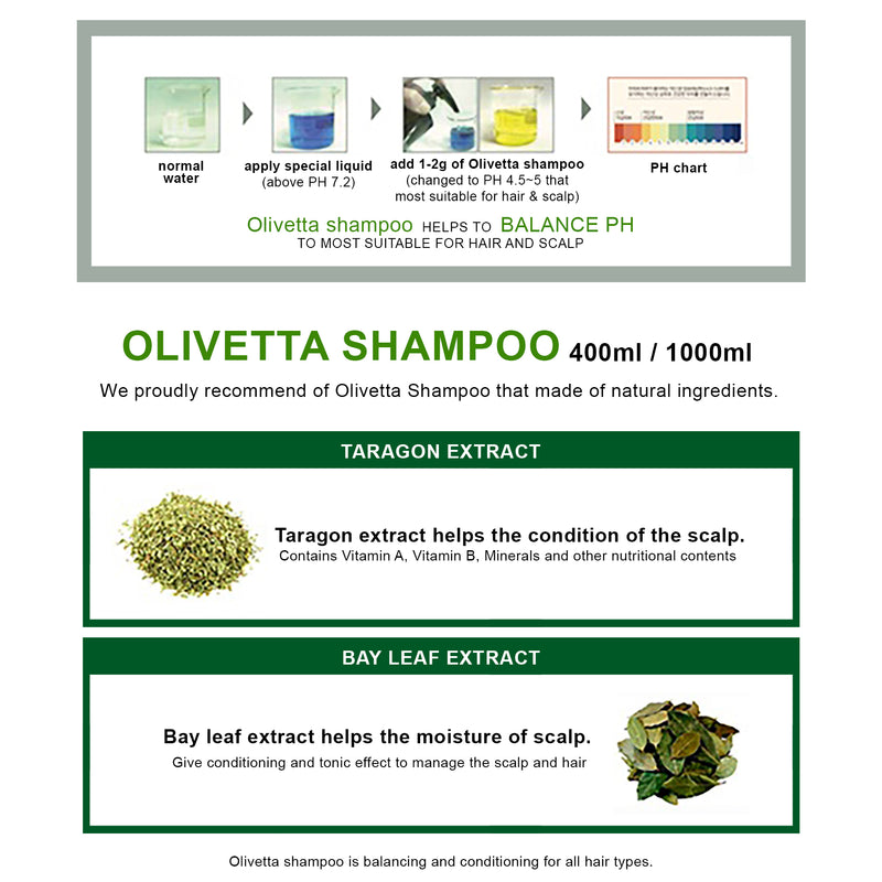 OLIVETTA Hair Shampoo (Tranquil and Balancing) 400ml/1000ml