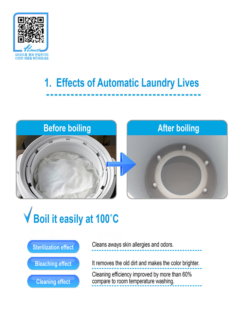 HANIL Model BW-7000 Automatic Boiling Laundry Washing Machine