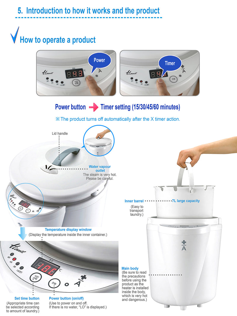 HANIL Model BW-7000 Automatic Boiling Laundry Washing Machine